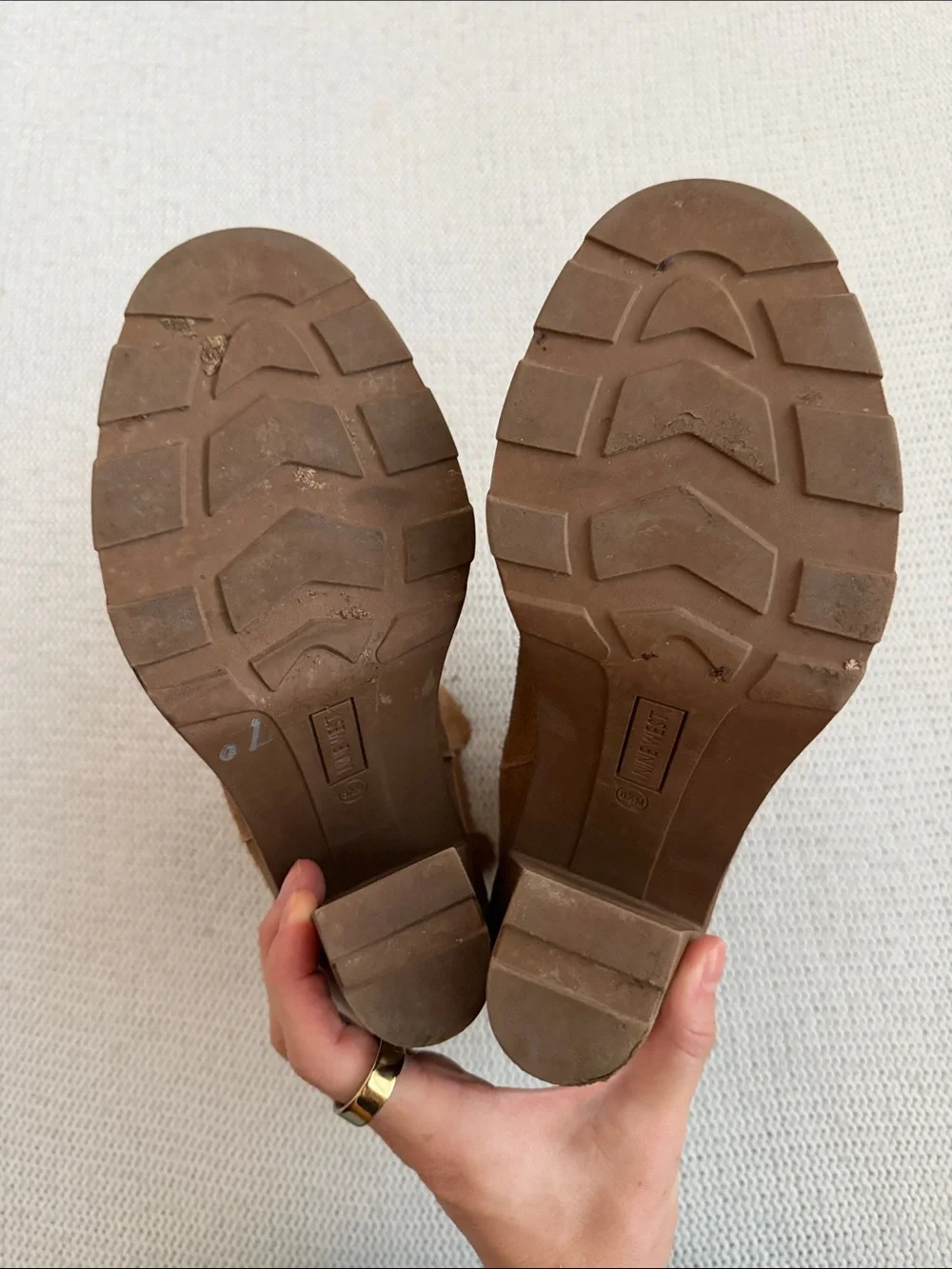Nine West Ream 2 Chelsea Suede Heeled Boots Brown Size 8.5
